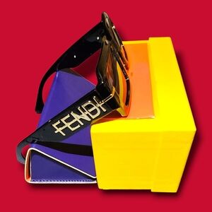 Fendi Black and Gold Sunglasses